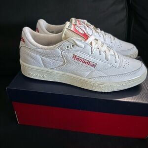 Reebok White and Red Athletic Shoes